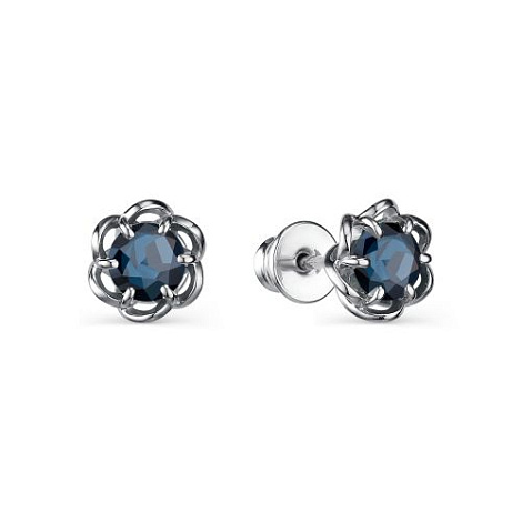 Серьги из серебра с сапфирами