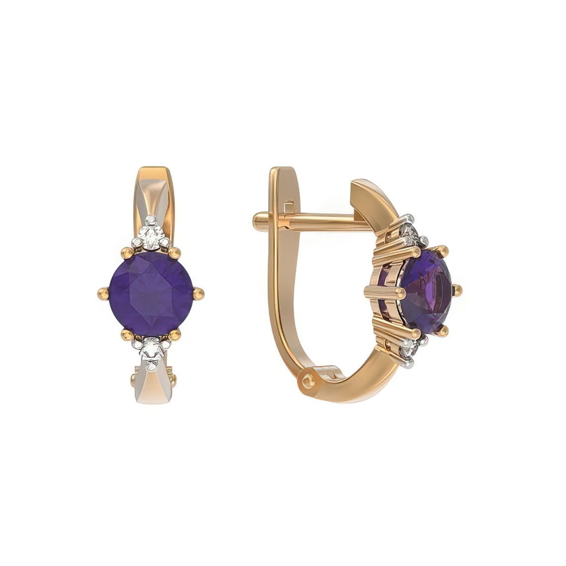 Серьги золотые 1041392-11130-A | Кольцо золотое 1041391-11130-A купить по цене 26130 руб. в ювелирном магазине ⭐️ «Золотая Подкова»