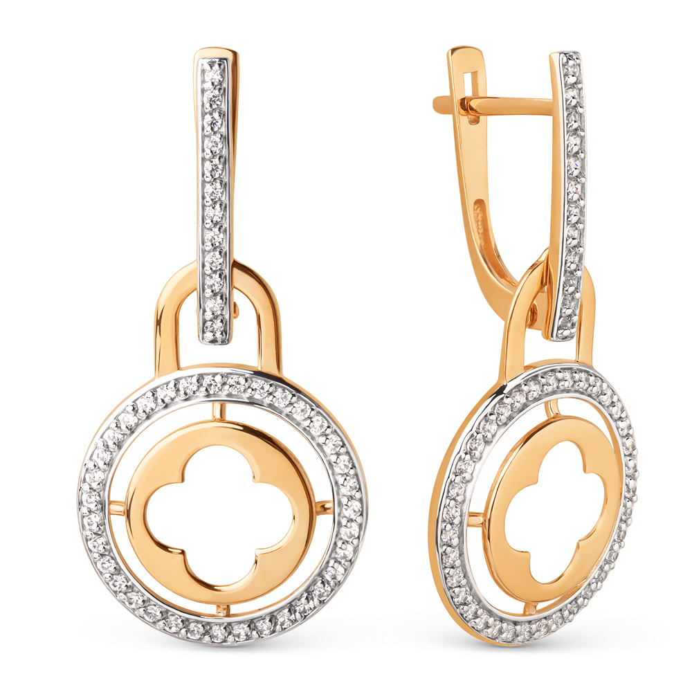 Серьги золотые 028902-1102 | Кольцо золотое 028901-1102 купить по цене 44310 руб. в ювелирном магазине ⭐️ «Золотая Подкова»