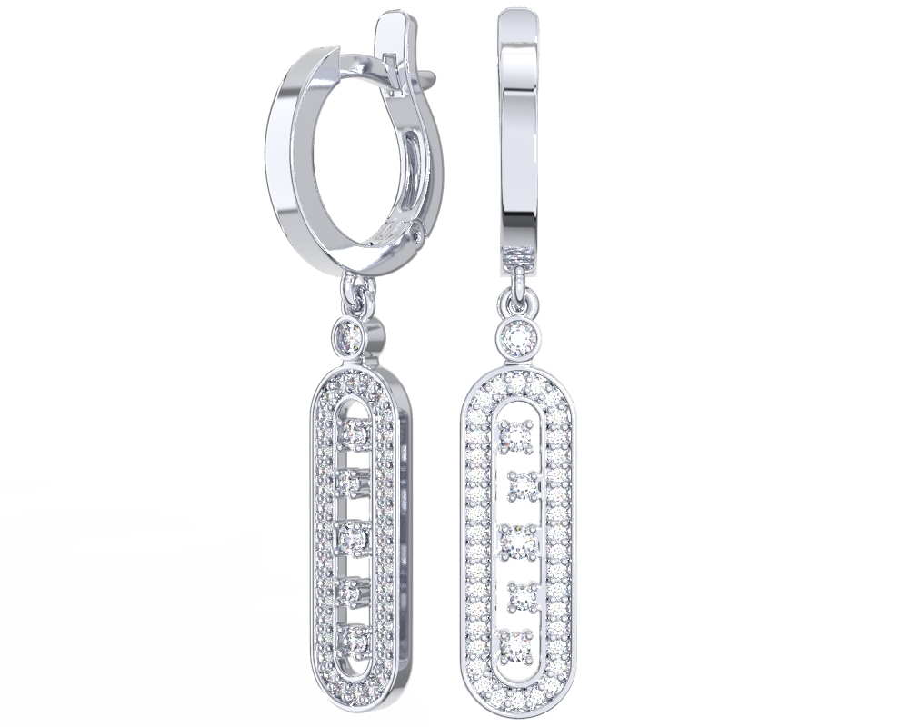 Серьги из серебра с фианитами