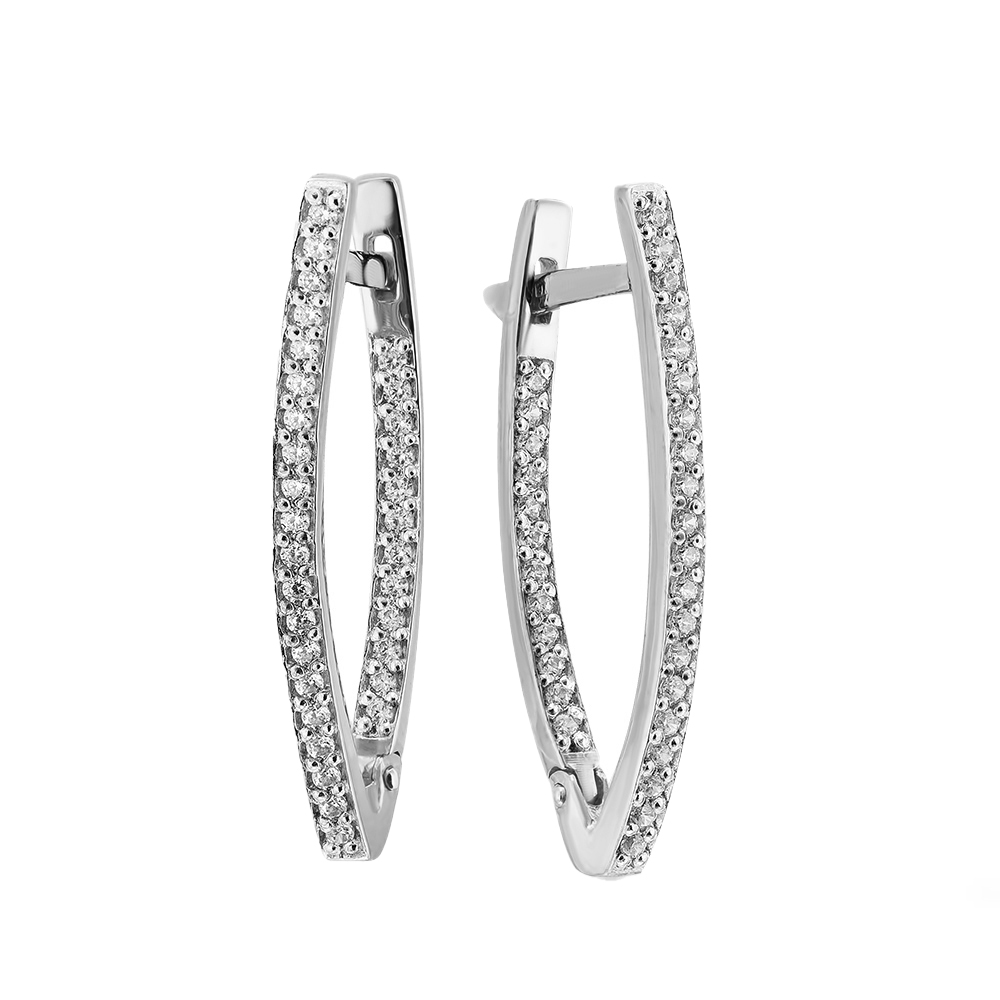 Серьги из серебра с фианитами