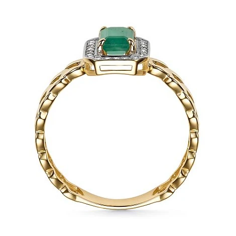 Кольцо золотое 15633-301 | Кольца с изумрудами купить по выгодной цене в ювелирном магазине ⭐️ «Золотая Подкова»