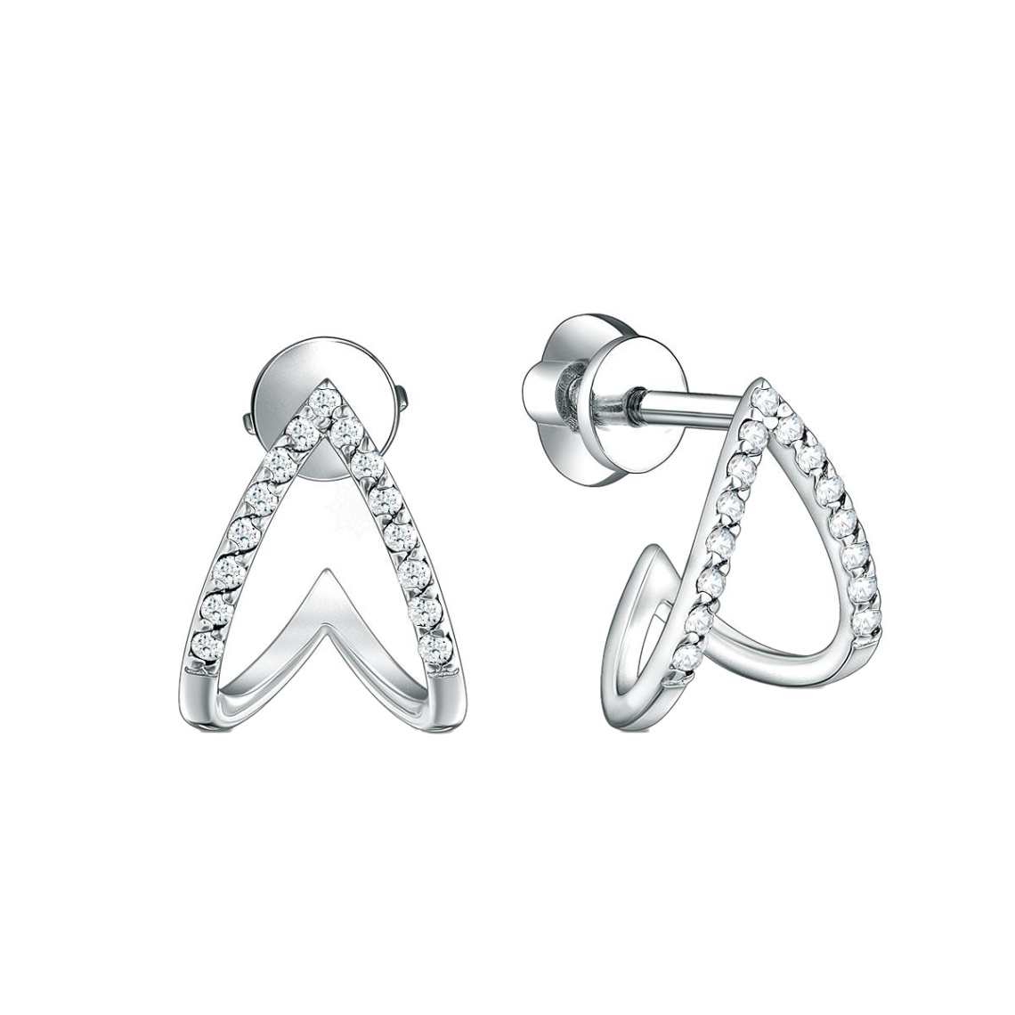 Серьги из серебра с фианитами