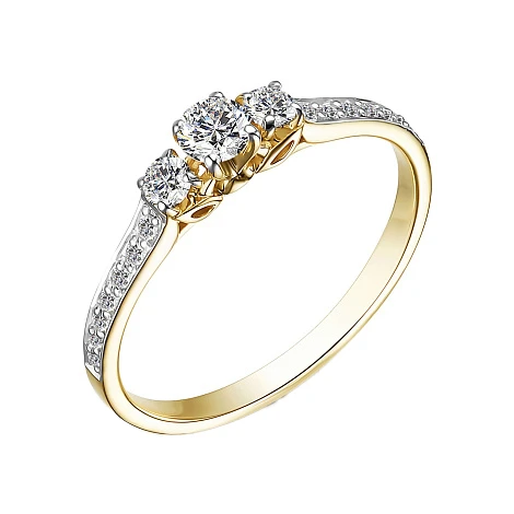 Кольцо золотое 15356-300 | Кольца с бриллиантами купить по выгодной цене в ювелирном магазине ⭐️ «Золотая Подкова»