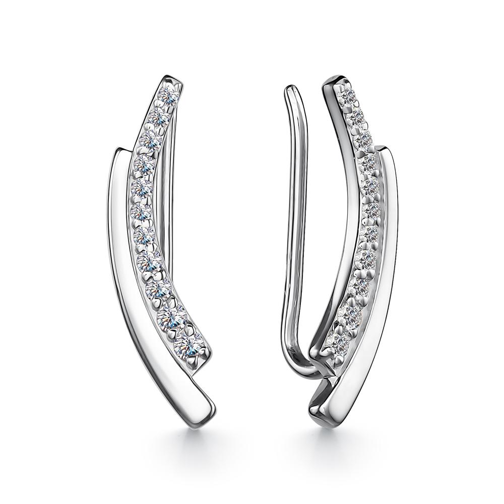 Серьги из серебра с фианитами