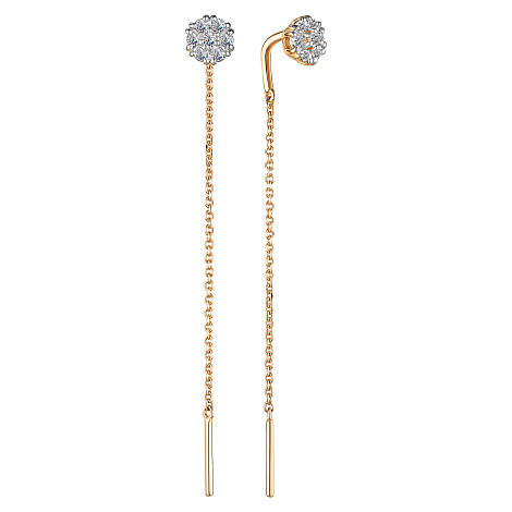 Серьги золотые 25101-100 | Подвеска золотая 35101-100 купить по цене 50816 руб. в ювелирном магазине ⭐️ «Золотая Подкова»