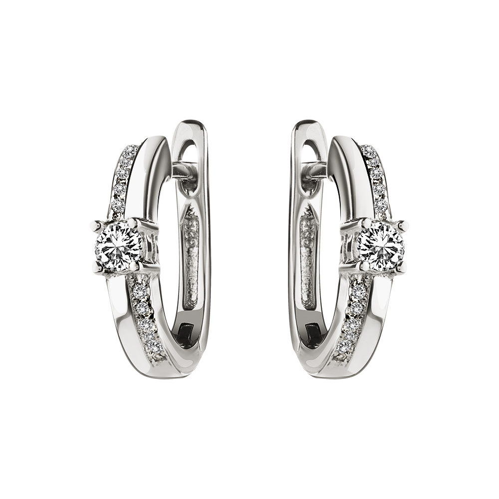 Серьги из серебра с фианитами