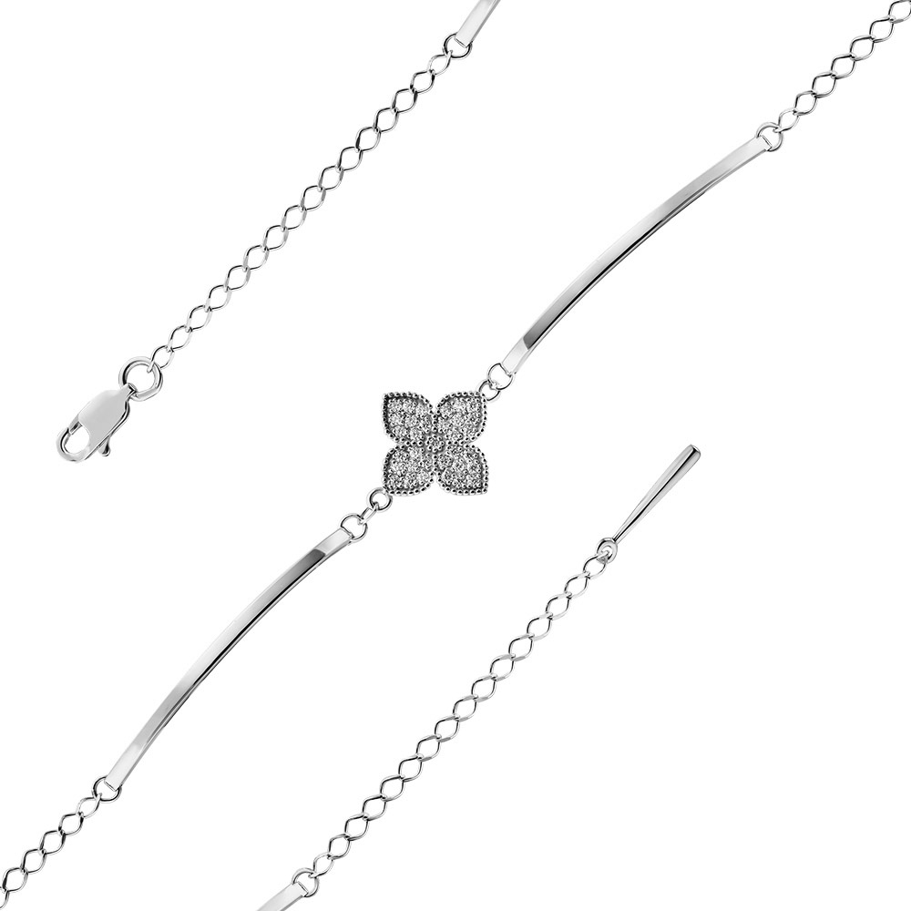 Браслет серебряный 908-00219-01-00-20-00 | Серьги серебряные 904-02191-01-00-20-00 купить по цене 4379 руб. в ювелирном магазине ⭐️ «Золотая Подкова»