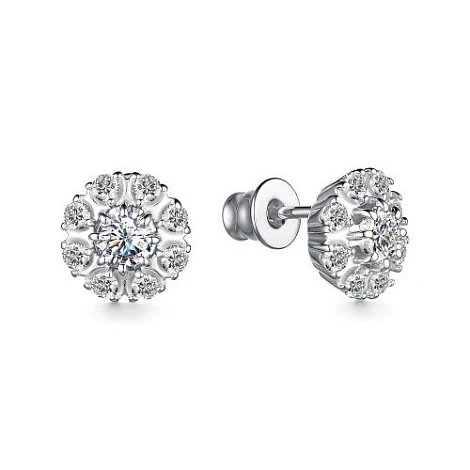 Серьги из серебра с фианитами