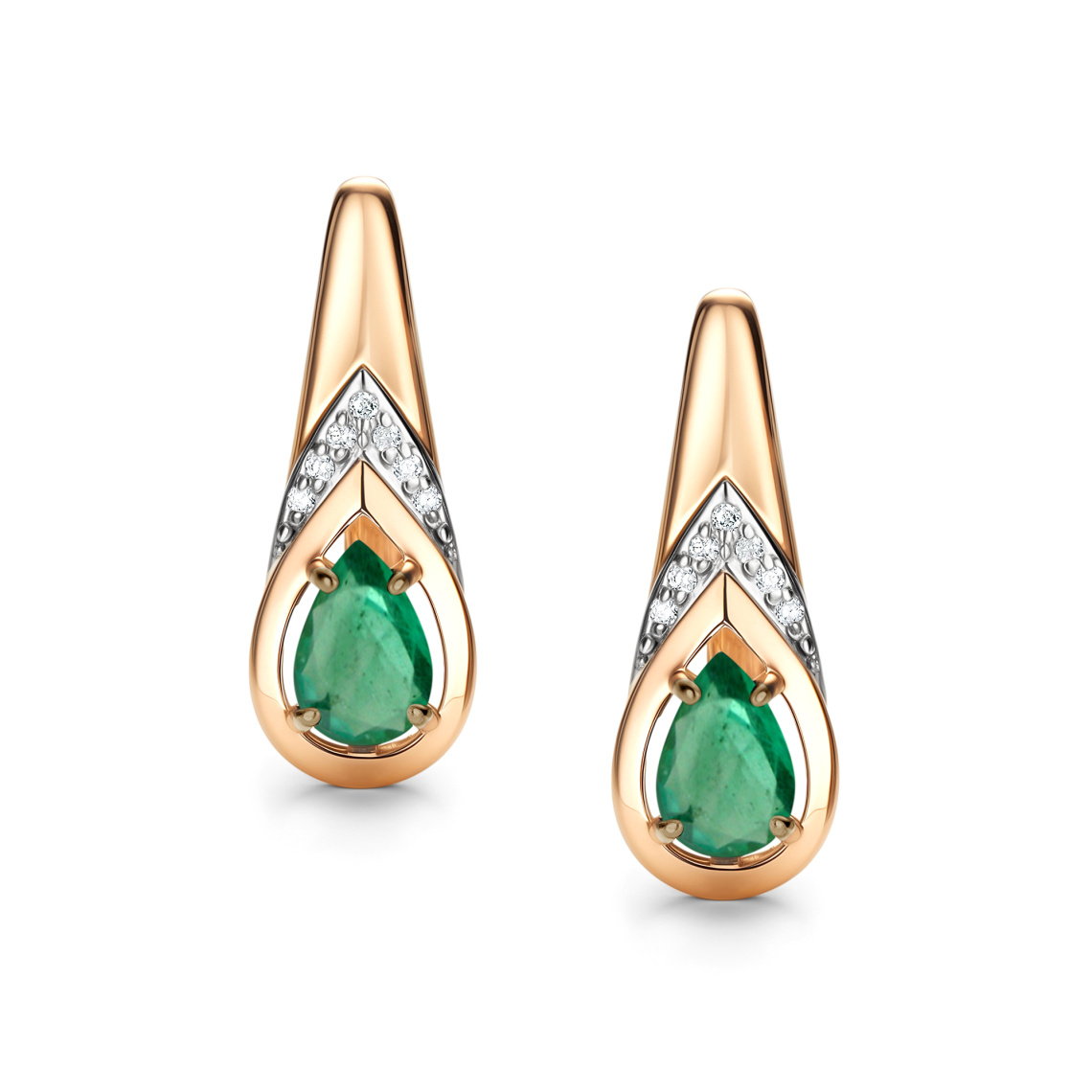 Серьги золотые 26224-101 | Кольцо золотое 16224-101 купить по цене 54652 руб. в ювелирном магазине ⭐️ «Золотая Подкова»