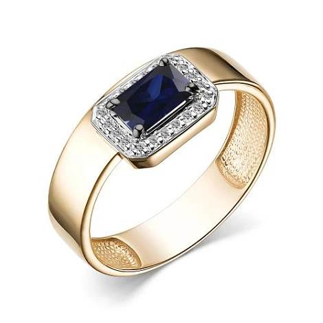 Кольцо золотое 15628-102 | Кольца с сапфиром купить по выгодной цене в ювелирном магазине ⭐️ «Золотая Подкова»