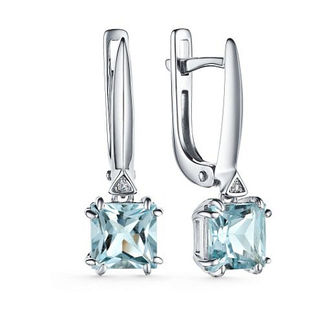 Серьги из серебра с топазом