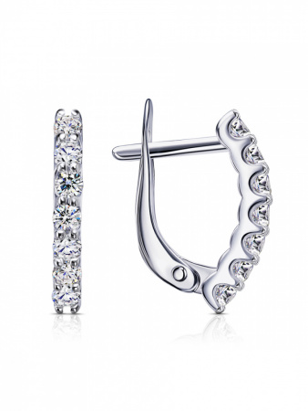 Серьги из серебра с фианитами