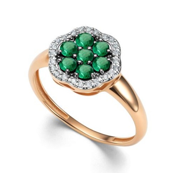 Кольцо золотое 15977-101 | Серьги золотые 25977-101 купить по цене 162060 руб. в ювелирном магазине ⭐️ «Золотая Подкова»