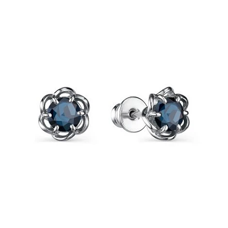 Серьги из серебра с сапфирами