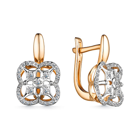 Серьги золотые 25091-100 | Кольцо золотое 15091-100 купить по цене 86254 руб. в ювелирном магазине ⭐️ «Золотая Подкова»