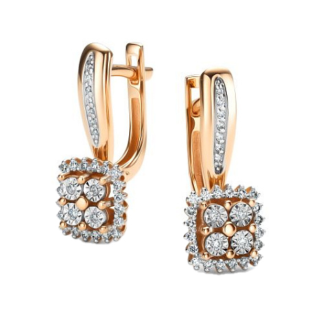 Серьги золотые 26152-100 | Кольцо золотое 16152-100 купить по цене 77910 руб. в ювелирном магазине ⭐️ «Золотая Подкова»