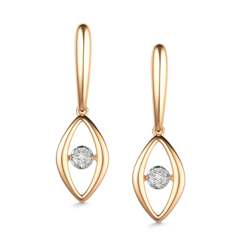 Серьги золотые 26074-100 | Подвеска золотая 36074-100 купить по цене 44385 руб. в ювелирном магазине ⭐️ «Золотая Подкова»