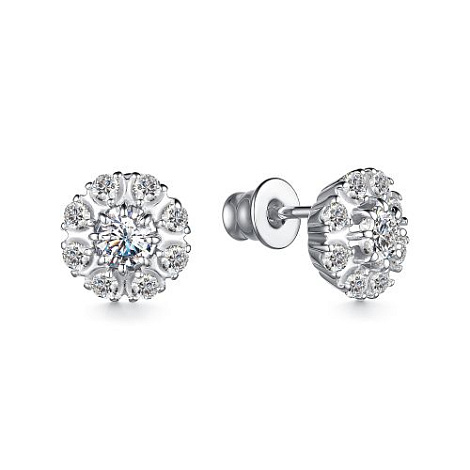 Серьги из серебра с фианитами