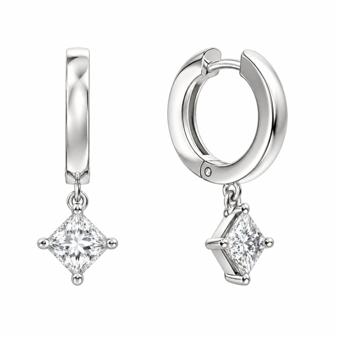 Серьги из серебра с фианитами