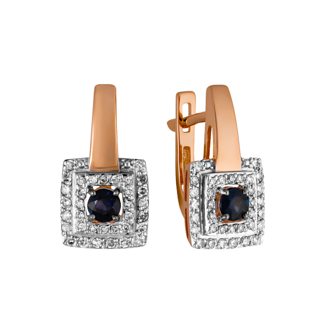 Серьги золотые 25835-102 | Кольцо золотое 15835-102 купить по цене 97642 руб. в ювелирном магазине ⭐️ «Золотая Подкова»