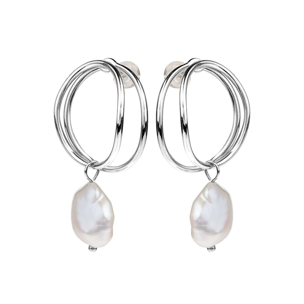 Серьги из серебра с жемчугом