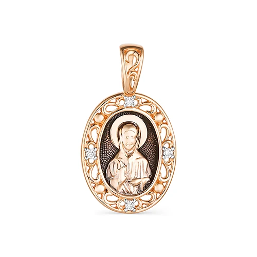 Подвеска золотая П132-1371 Св.Матрона | Ювелирные изделия в сети Золотая Подкова