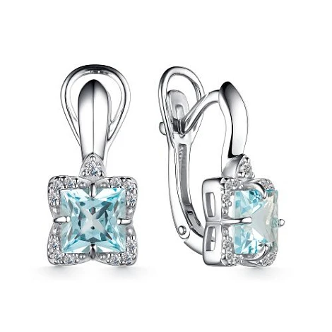 Серьги из серебра с топазом