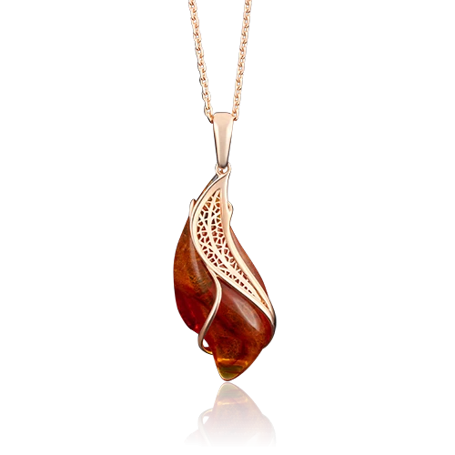 Подвеска золотая 03-2539-00-271-1110-46 | Подвески и кулоны с янтарем купить по выгодной цене в ювелирном магазине ⭐️ «Золотая Подкова»