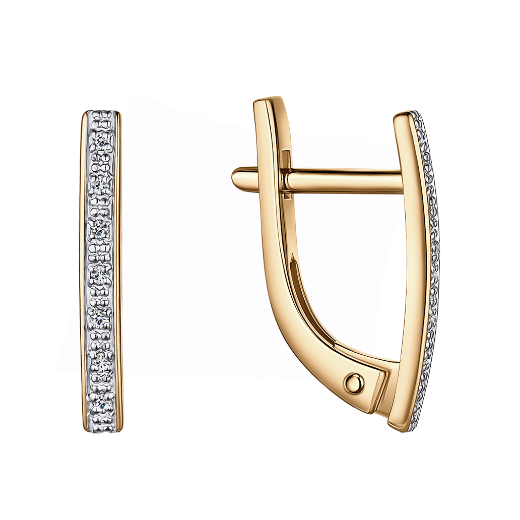 Серьги золотые С112-1411Бр | Кольцо золотое К112-1411Бр купить по цене 22076 руб. в ювелирном магазине ⭐️ «Золотая Подкова»