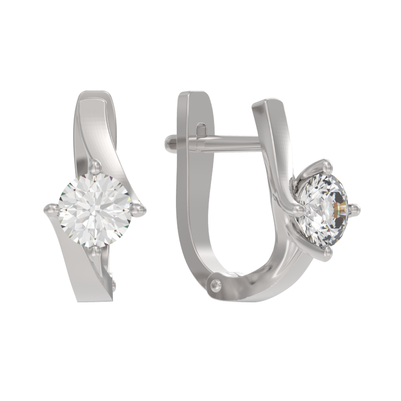 Серьги из серебра с фианитами