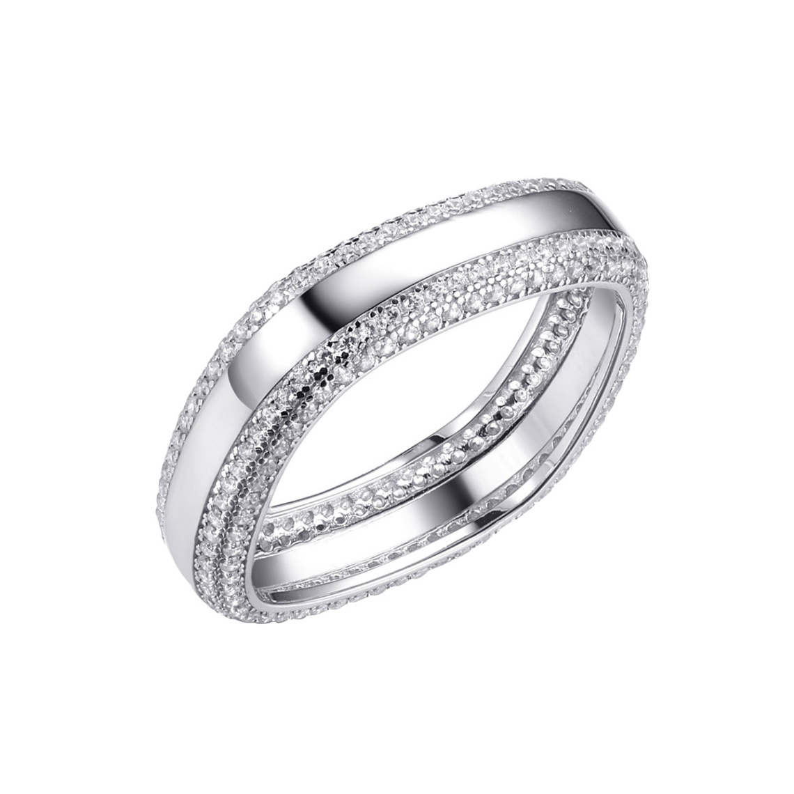 Кольцо серебряное SL-R01519-X-W-X-X-W | Серьги серебряные SL-E01519-X-W-X-X-W купить по цене 6741 руб. в ювелирном магазине ⭐️ «Золотая Подкова»