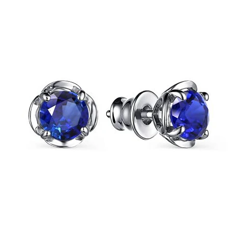 Серьги из серебра с сапфирами