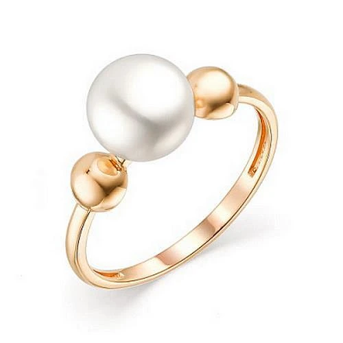 Кольцо золотое 11803250 | Ювелирные изделия С жемчугом купить по выгодной цене в ювелирном магазине ⭐️ «Золотая Подкова»