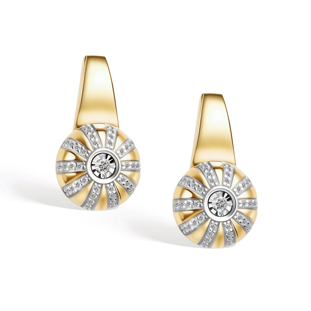 Серьги золотые 25913-300 | Кольцо золотое 15913-300 купить по цене 79710 руб. в ювелирном магазине ⭐️ «Золотая Подкова»