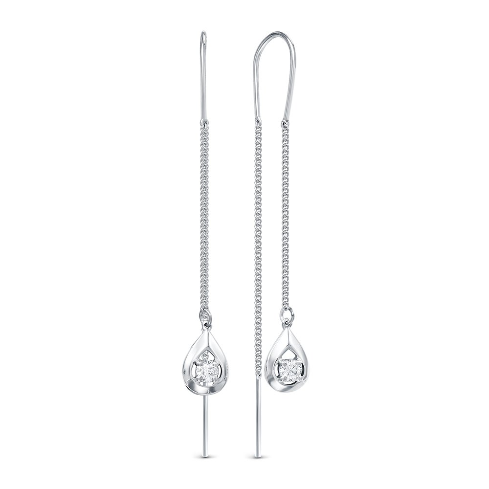 Серьги из серебра с фианитами