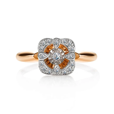 Кольцо золотое 15320-100 | Золотые кольца купить по выгодной цене в ювелирном магазине ⭐️ «Золотая Подкова»