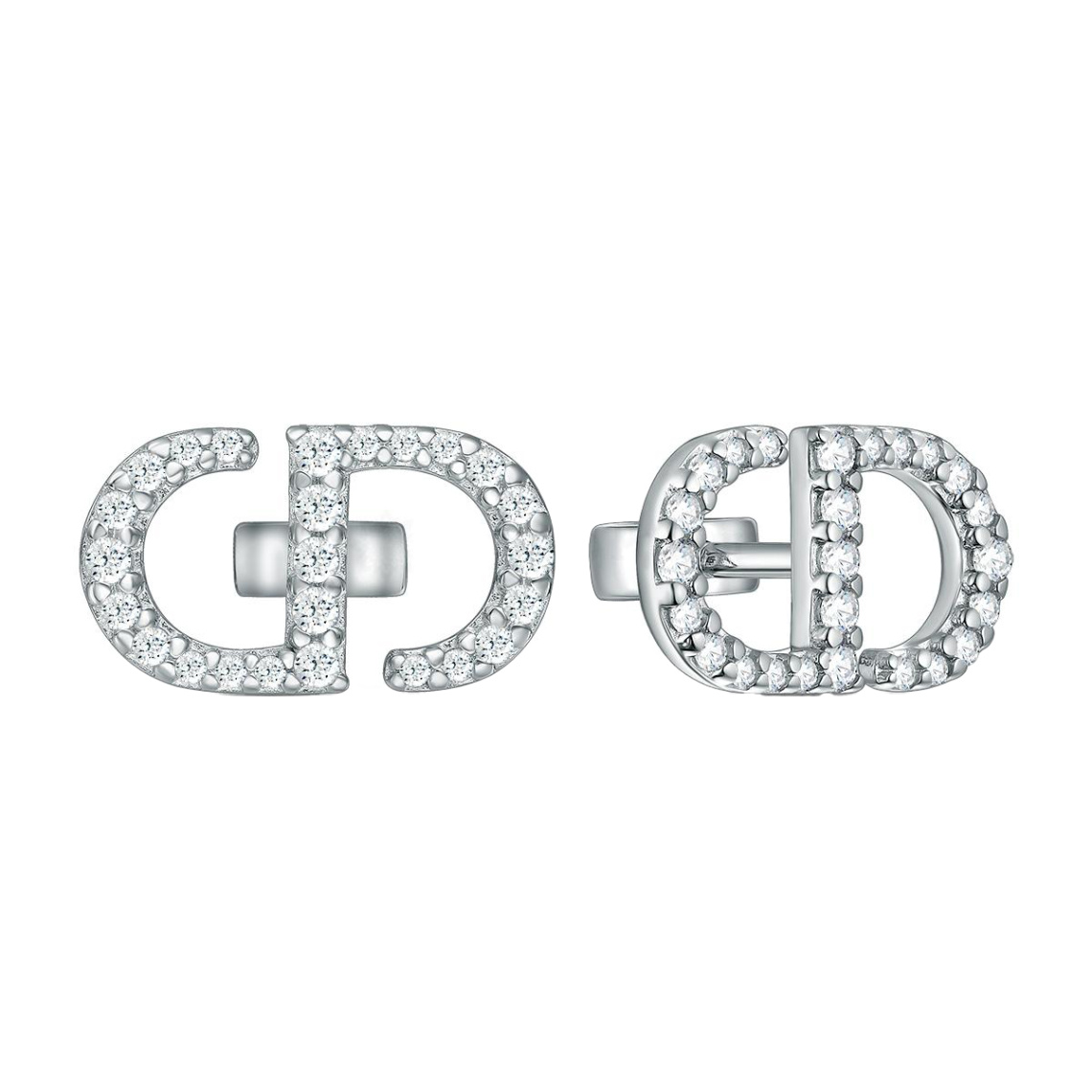 Серьги из серебра с фианитами