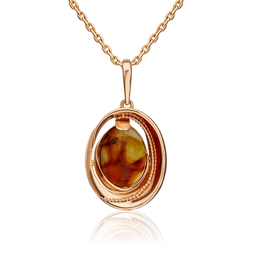 Подвеска золотая 03-3206-00-271-1110-46 | Подвески и кулоны с янтарем купить по выгодной цене в ювелирном магазине ⭐️ «Золотая Подкова»