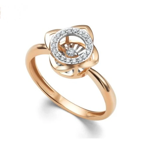 Кольцо золотое 16075-100 | Ювелирные изделия в сети Золотая Подкова