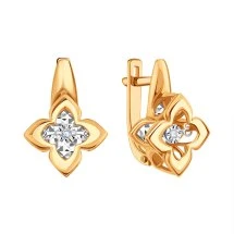 Серьги золотые Т14562В997 | Ювелирные изделия от бренда Каратов 💍 купить по доступной цене в ювелирной сети «Золотая Подкова»