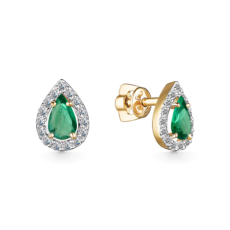 Серьги золотые 24586-301 | Колье золотое 64586-301 купить по цене 93213 руб. в ювелирном магазине ⭐️ «Золотая Подкова»