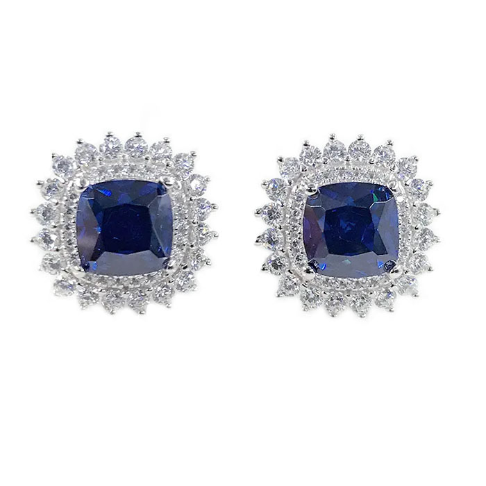 Серьги из серебра с фианитами
