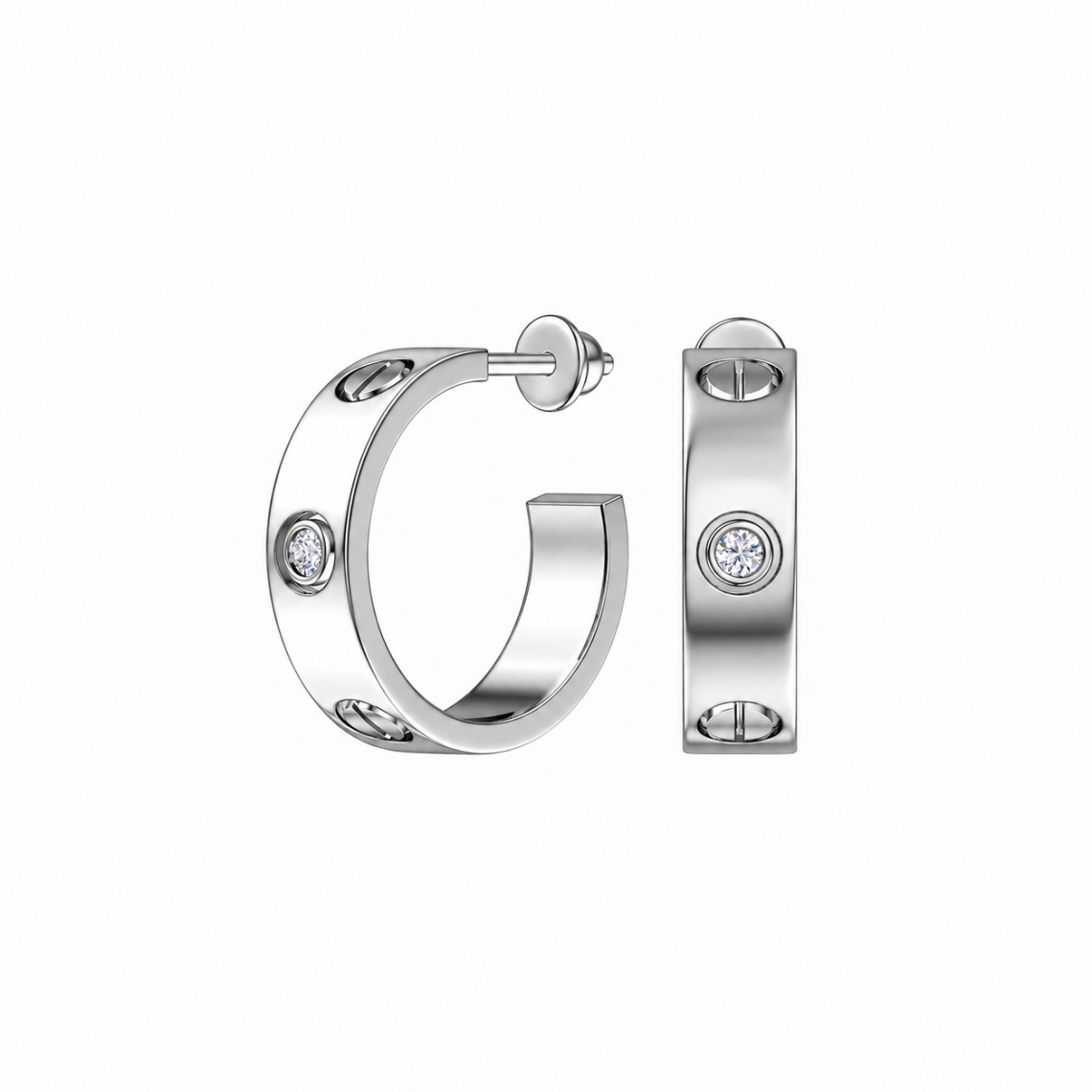 Серьги из серебра с фианитами