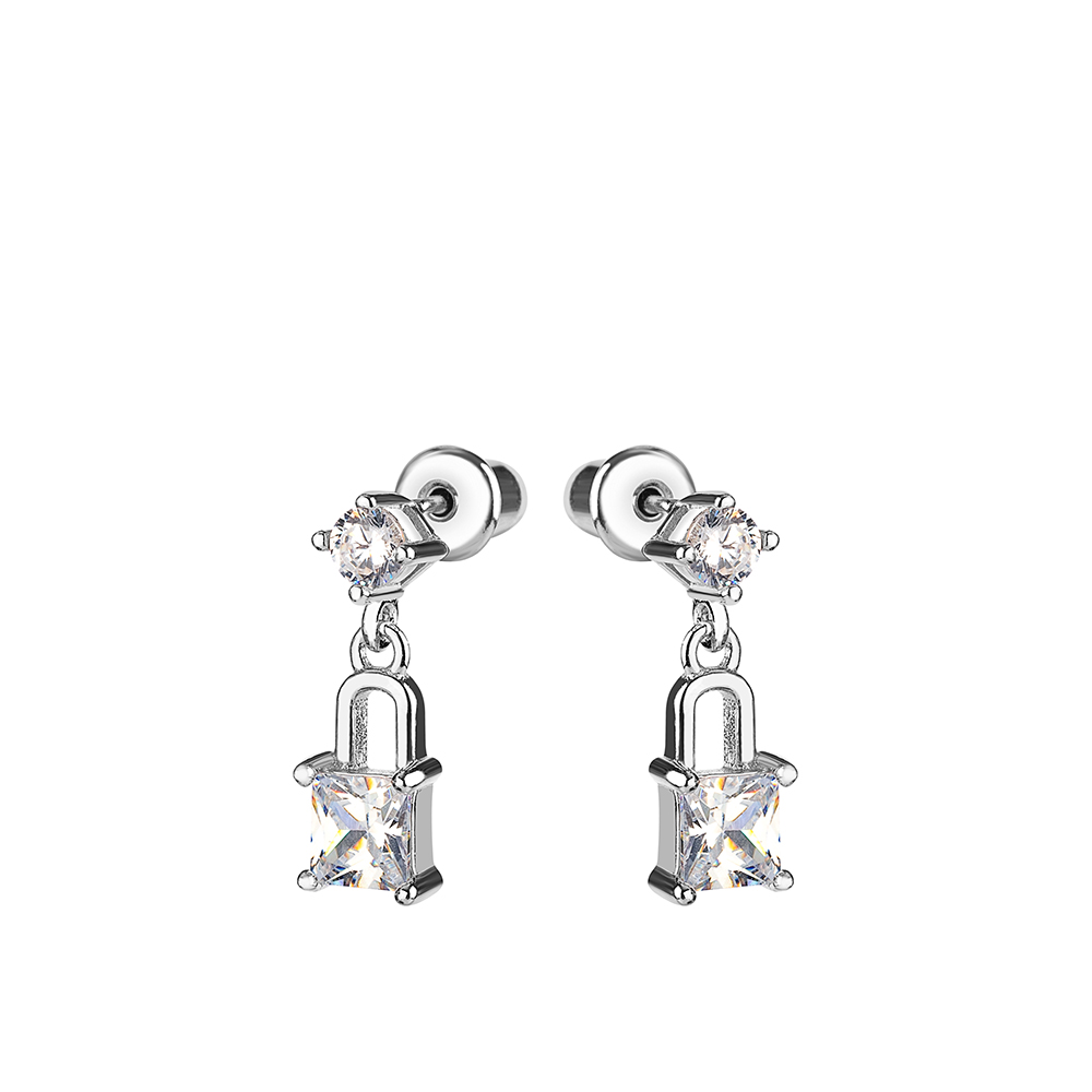 Серьги из серебра с фианитами