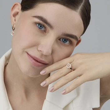 Кольцо золотое 15102-100 | Золотые кольца купить по выгодной цене в ювелирном магазине ⭐️ «Золотая Подкова»