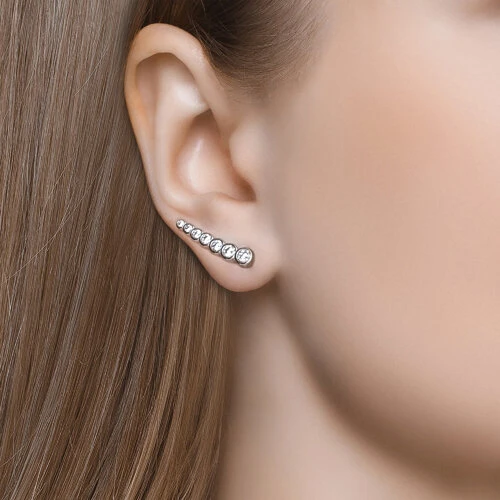 Серьги серебряные 94021653 | Зажимы серьги купить по выгодной цене в ювелирном магазине ⭐️ «Золотая Подкова»