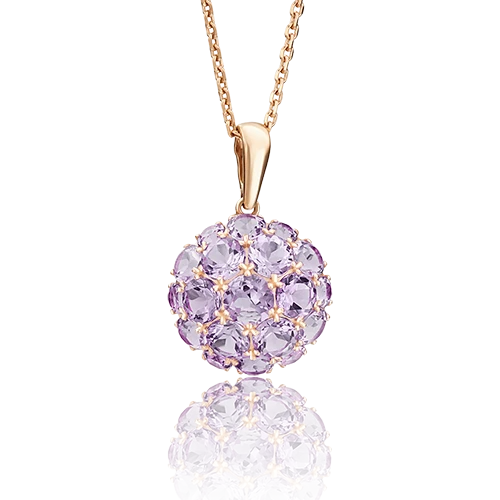 Подвеска золотая 03-2277-00-203-1110-46 | Подвески и кулоны с аметистом купить по выгодной цене в ювелирном магазине ⭐️ «Золотая Подкова»