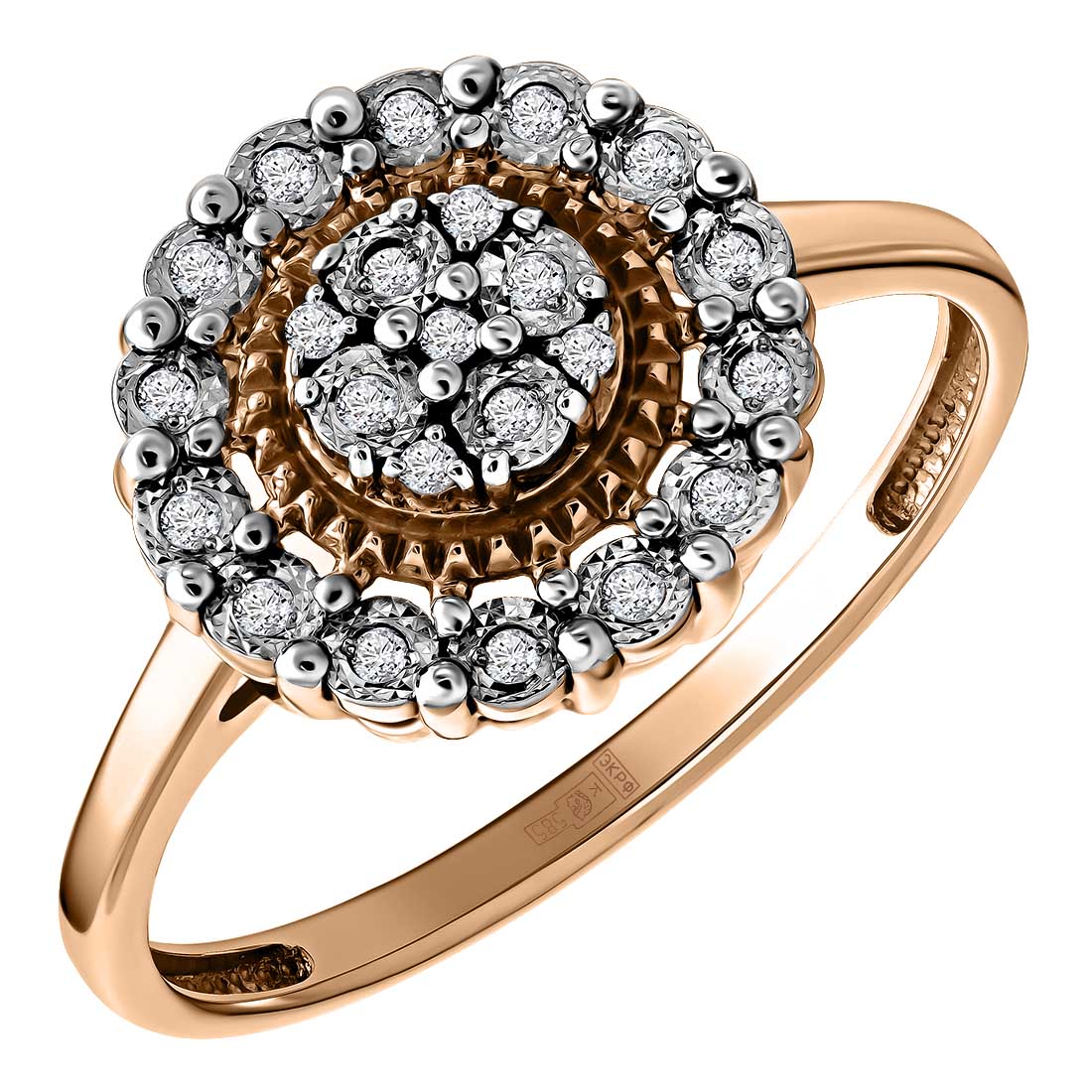 Кольцо золотое 802-02490-10-11-00-10 | Кольцо золотое 802-02498-10-11-00-50 купить по цене 187609 руб. в ювелирном магазине ⭐️ «Золотая Подкова»