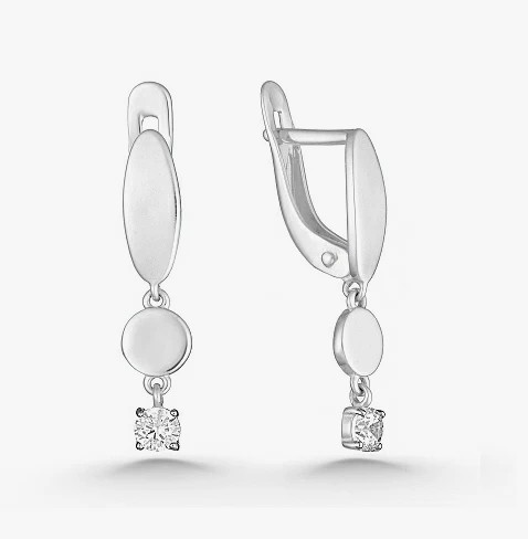 Серьги из серебра с фианитами